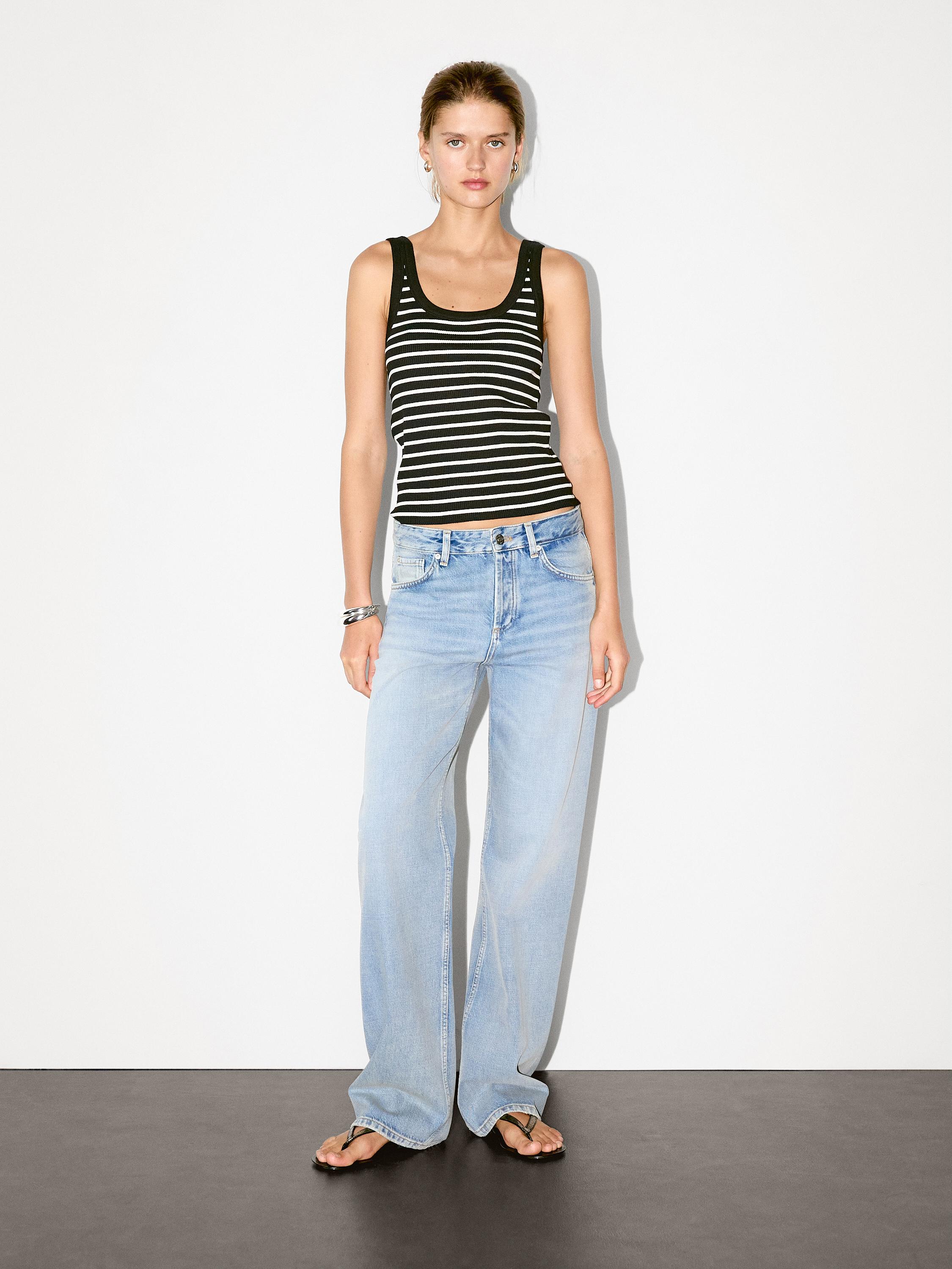 Stripe print vest top